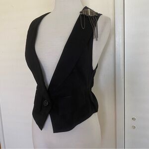 Vintage Papaya Y2K Fitted Vest Black